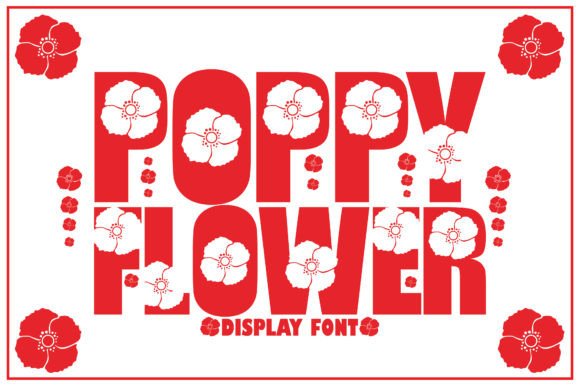 Poppy Flower Font for Handmade Crafts